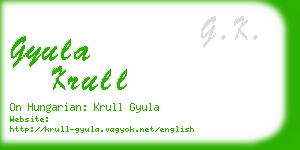 gyula krull business card